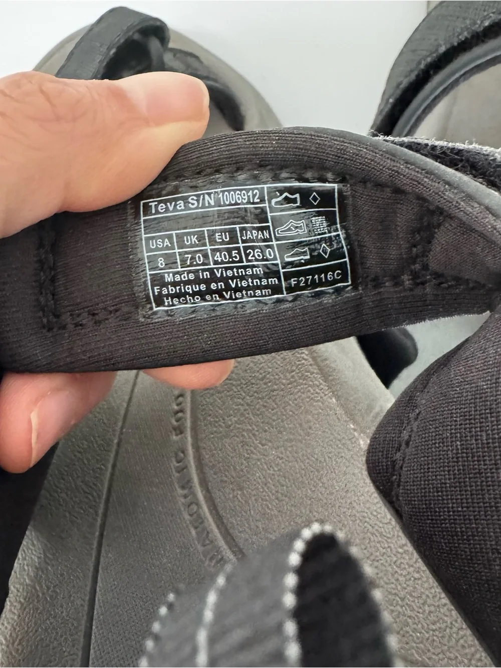 Teva Holliway Men's Size 8 Hiking Anatomic Footbed Sandals